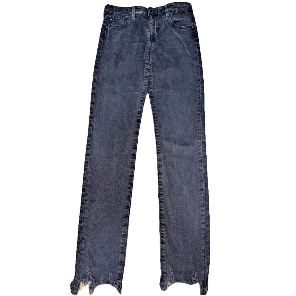 AG Farrah Skinny Ankle High Rise Black Raw Hem Jeans 4/27R